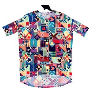 LuLaRoe Disney Shirt Womens S Mickey Mouse‎ Geometric Tunic Bright Colorful